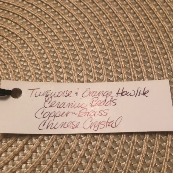 Stunning Turquoise &Orange Howlite bead necklace - Picture 2 of 5